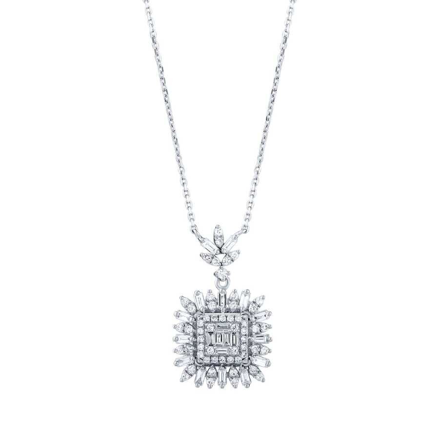 0.76 Karat Pırlanta Baget Kolye - Baroni Diamond