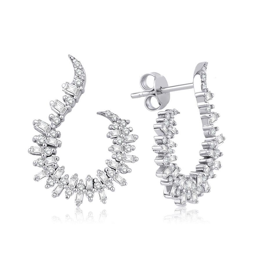 0.76 Karat Pırlanta Baget Küpe - Baroni Diamond