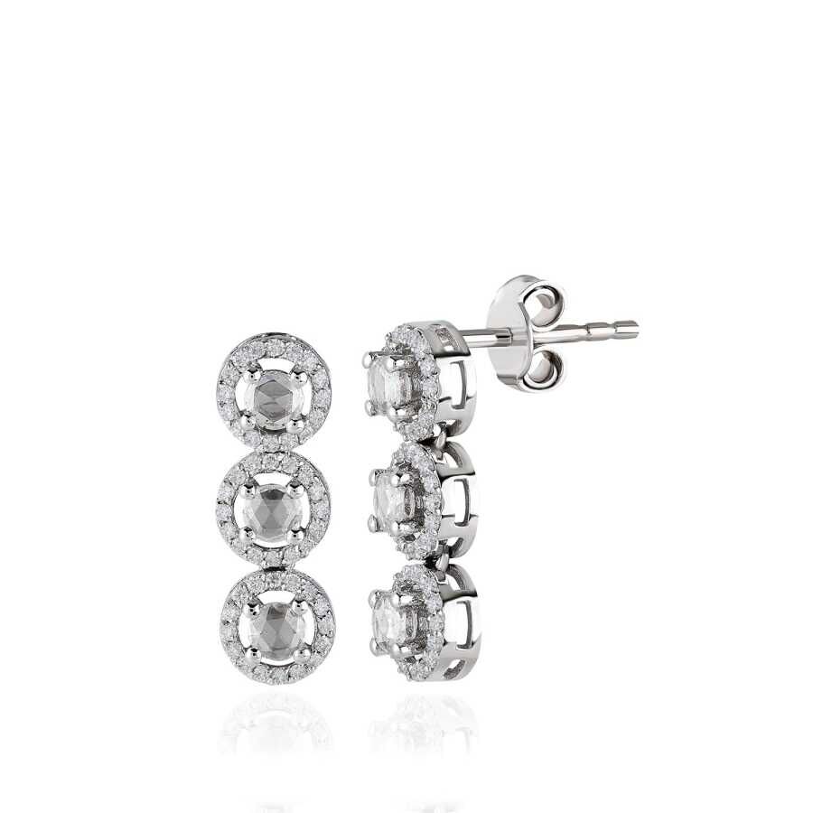 0.77 Karat Elmas Tria Küpe - Baroni Diamond