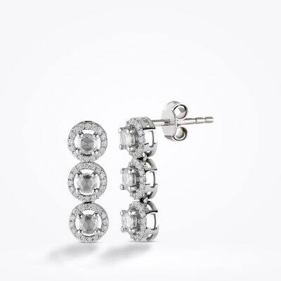 0.77 Karat Elmas Tria Küpe - 1