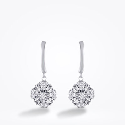 0.77 Karat Pırlanta Baget Küpe - 2