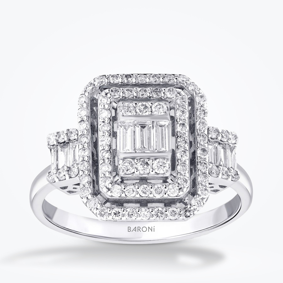 0.77 Karat Pırlanta Baget Yüzük - Baroni Diamond