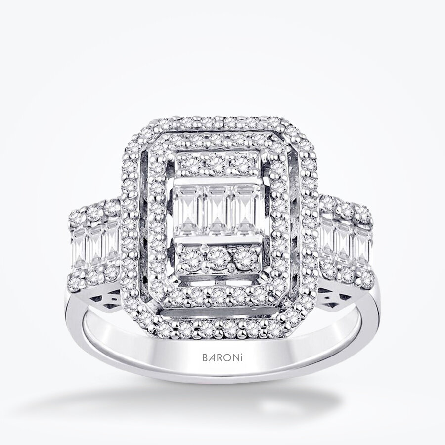 0.77 Karat Pırlanta Baget Yüzük - Baroni Diamond