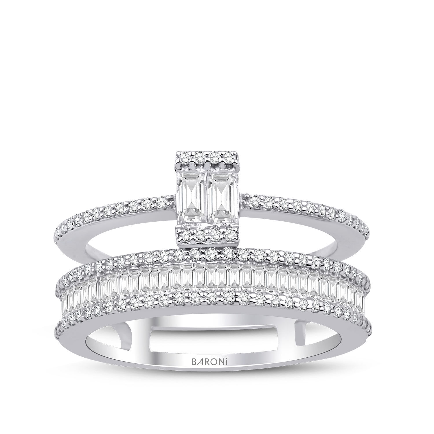 0.77 Karat Pırlanta Baget Yüzük - Baroni Diamond