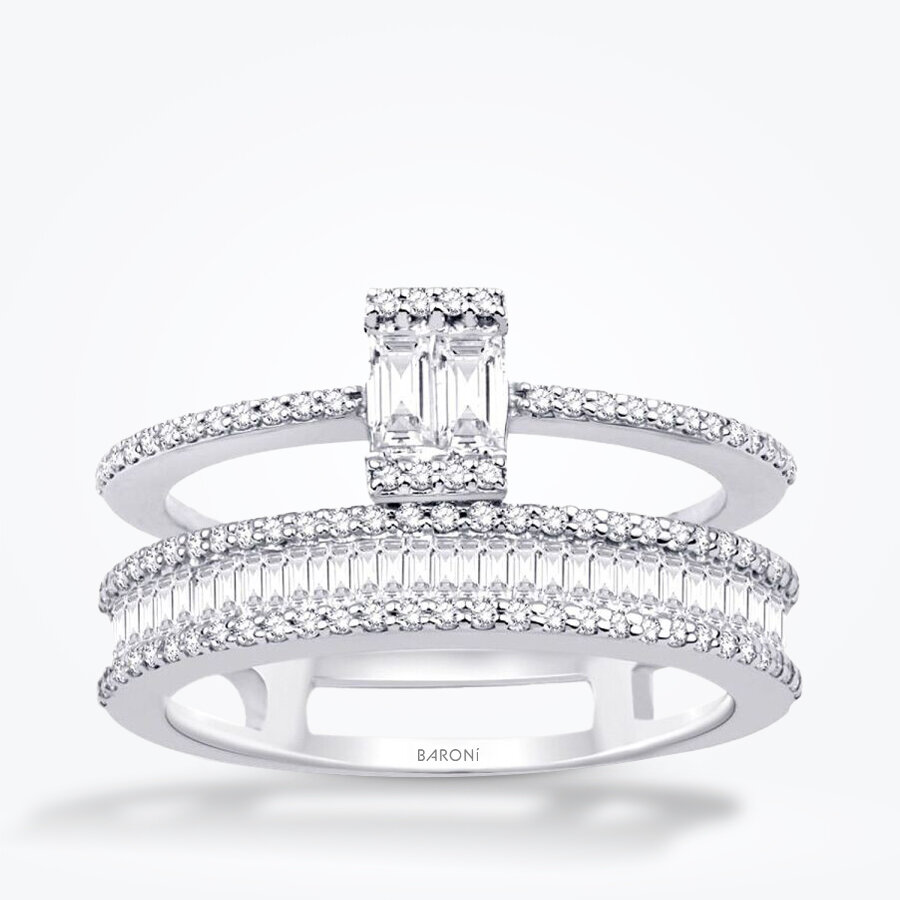 0.77 Karat Pırlanta Baget Yüzük - Baroni Diamond