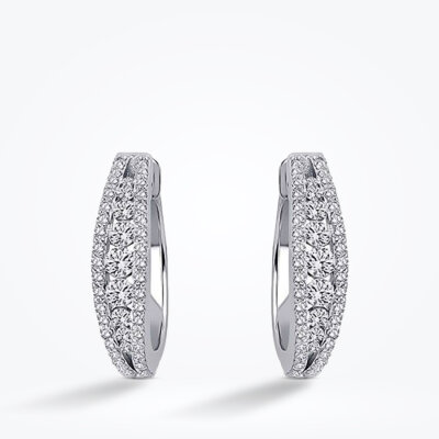 0.77 Karat Pırlanta Halka Küpe - 2