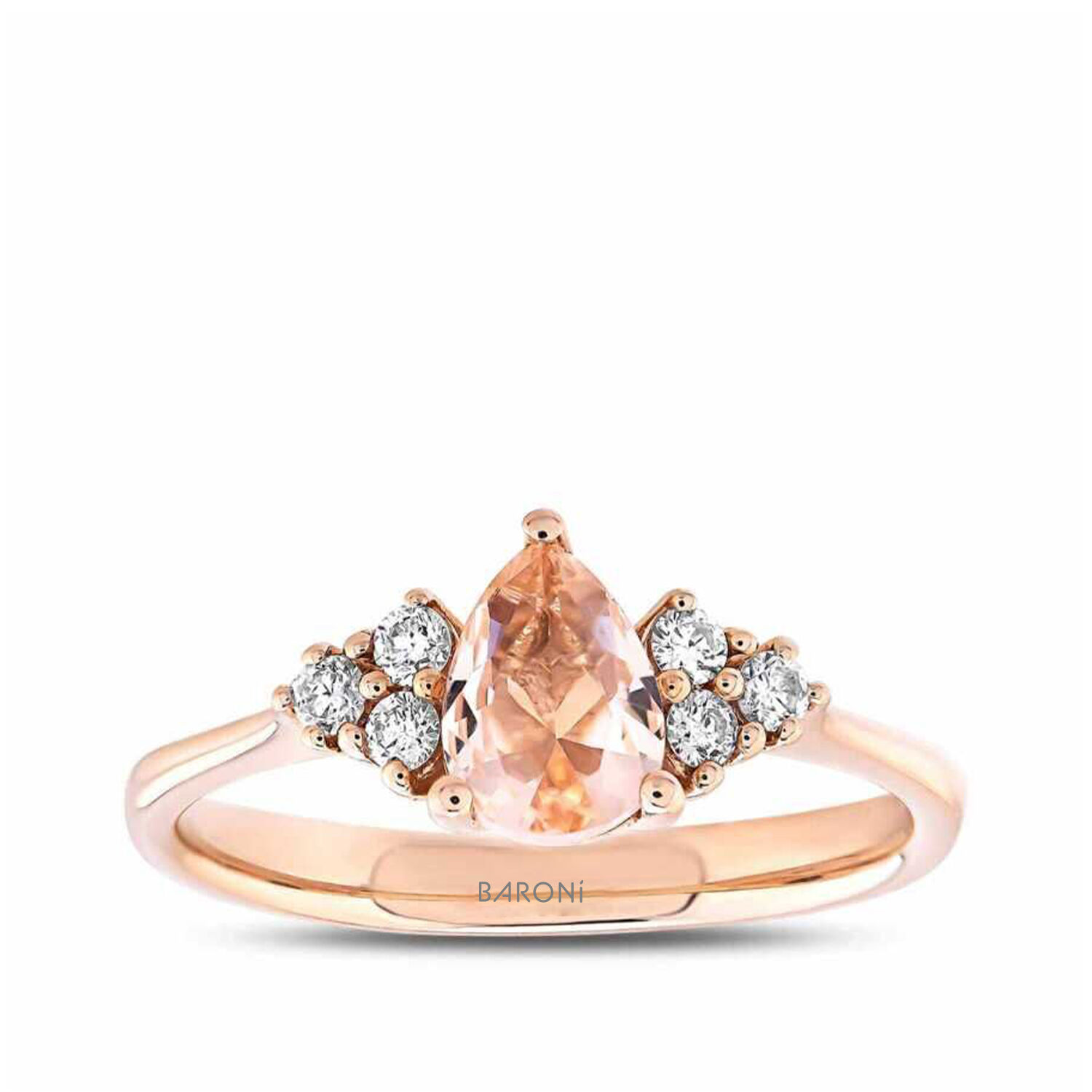 0.77 Karat Pırlanta Morganit Yüzük - Baroni Diamond