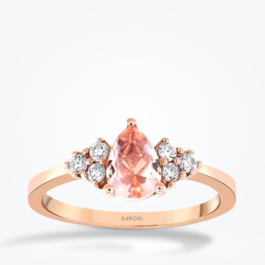 0.77 Karat Pırlanta Morganit Yüzük - Baroni Diamond