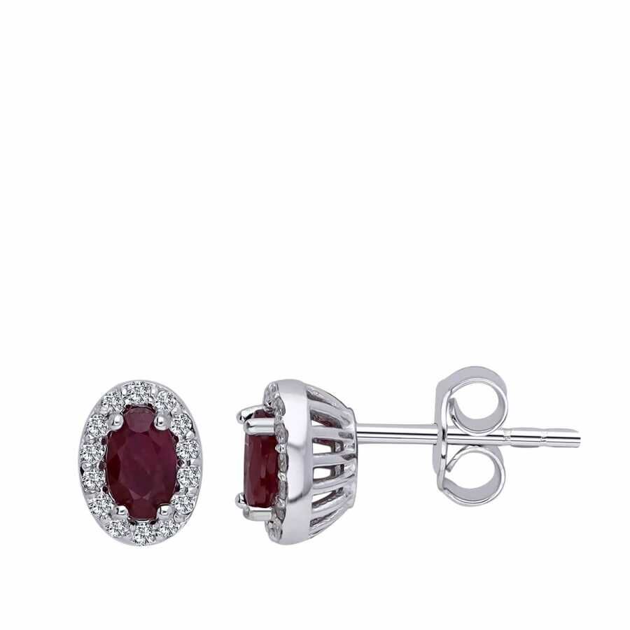 0.77 Karat Pırlanta Yakut Küpe - Baroni Diamond