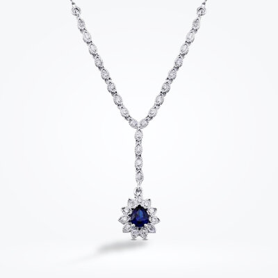 0.78 Karat Pırlanta Safir Kolye - Baroni Diamond (1)