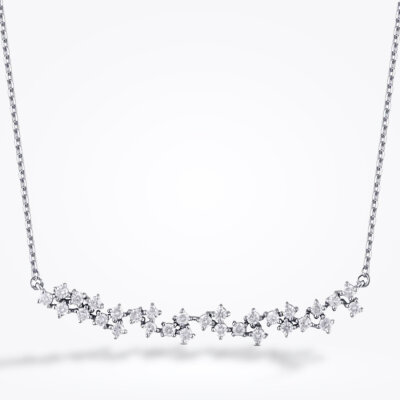 0.78 Karat Pırlanta Sıra Taşlı Kolye - 1