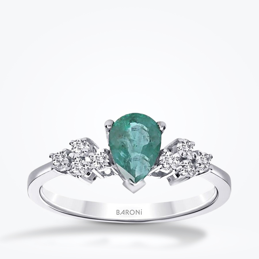 0.78 Karat Pırlanta Zümrüt Yüzük - Baroni Diamond