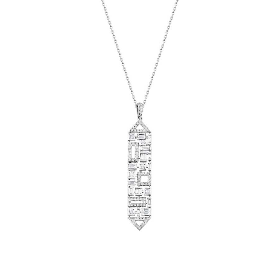0.63 Karat Pırlanta Baget Kolye - Baroni Diamond