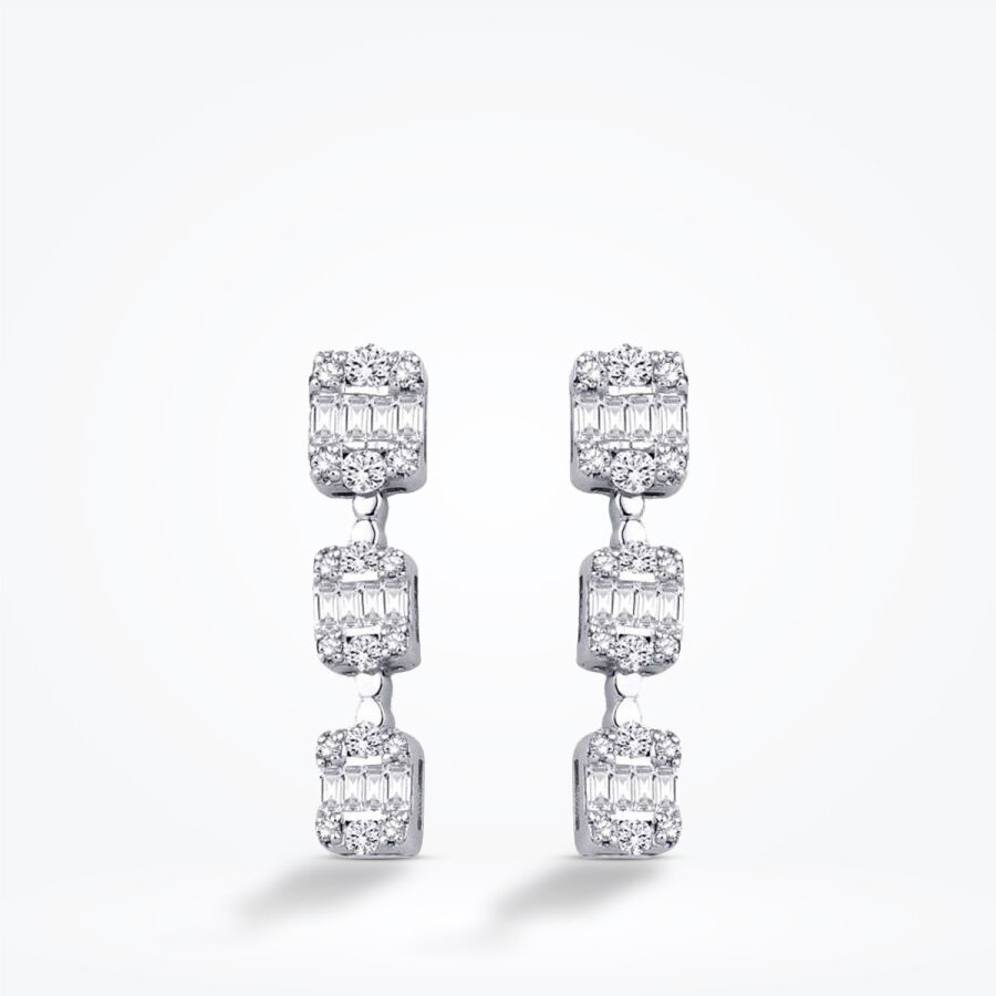 0.79 Karat Pırlanta Baget Küpe - Baroni Diamond