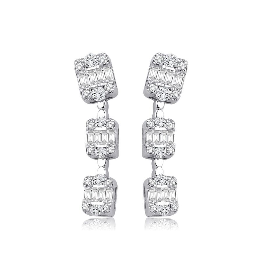 0.79 Karat Pırlanta Baget Küpe - Baroni Diamond