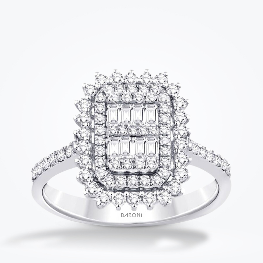 0.79 Karat Pırlanta Baget Yüzük - Baroni Diamond