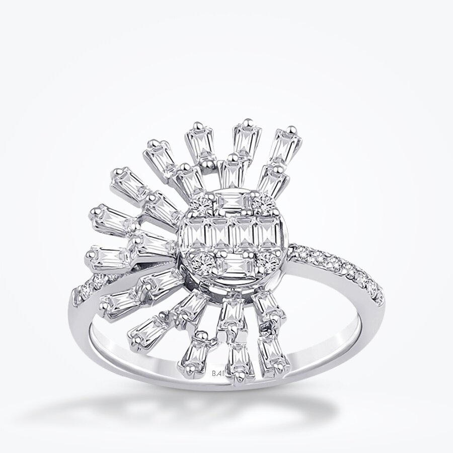 0.79 Karat Pırlanta Baget Yüzük - Baroni Diamond