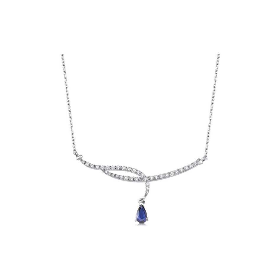0.79 Karat Pırlanta Safir Kolye - Baroni Diamond