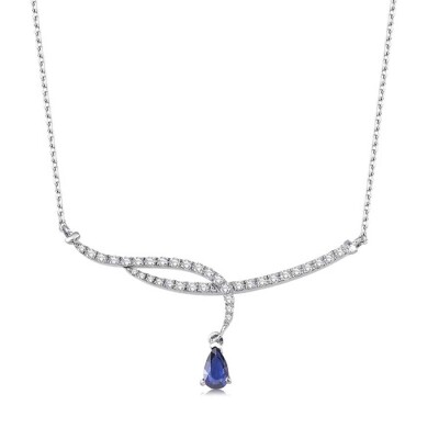 0.79 Karat Pırlanta Safir Kolye - Baroni Diamond (1)
