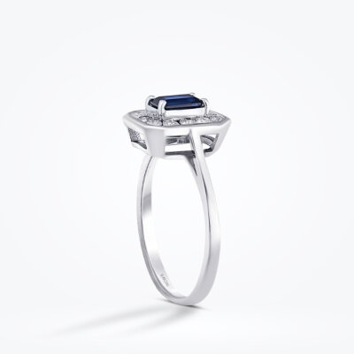 0.79 Karat Pırlanta Safir Yüzük - Baroni Diamond (1)