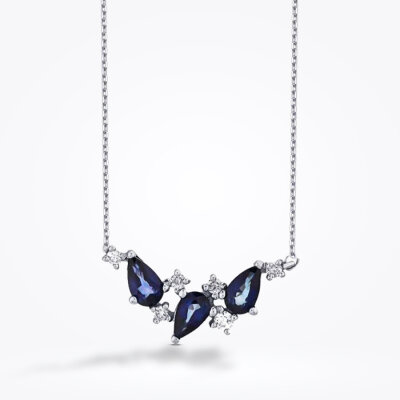 0.80 Karat Pırlanta Safir Kolye - Baroni Diamond (1)