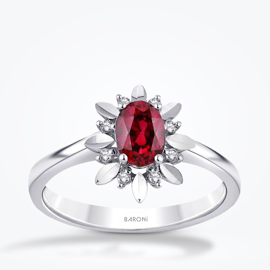 0.80 Karat Pırlanta Yakut Yüzük - Baroni Diamond