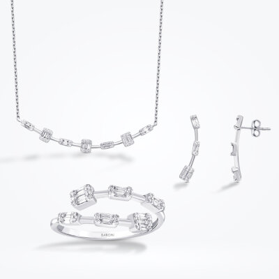 0.81 Karat Pırlanta Baget Set - 1