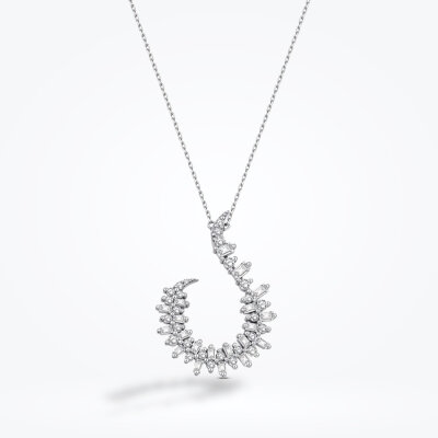 0.82 Karat Pırlanta Baget Kolye - 1