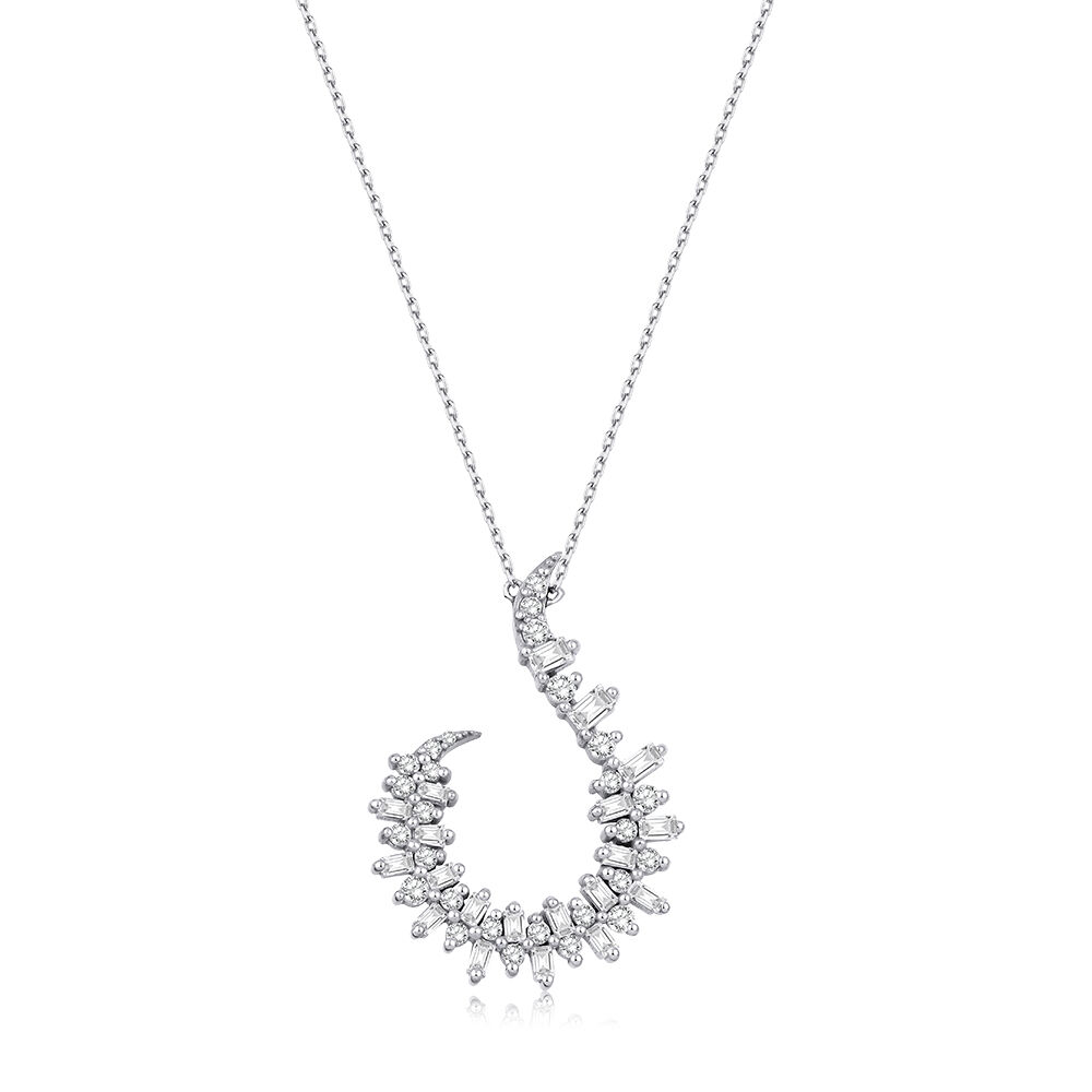 0.82 Karat Pırlanta Baget Kolye - Baroni Diamond