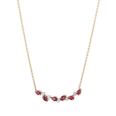 0.82 Karat Pırlanta Yakut Kolye - 1