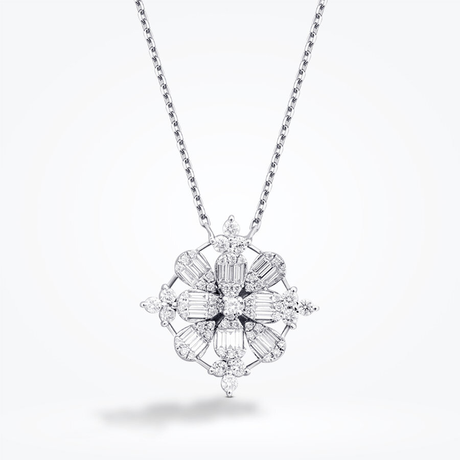 0.83 Karat Pırlanta Baget Kolye - Baroni Diamond