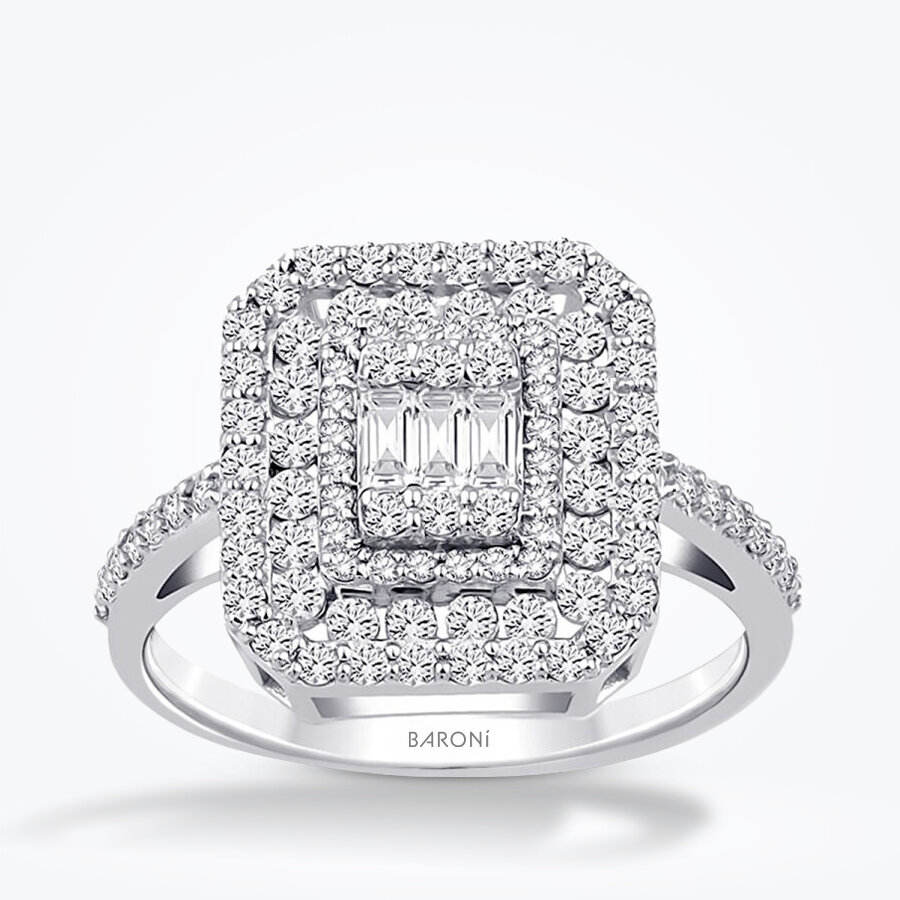 0.83 Karat Pırlanta Baget Yüzük - Baroni Diamond