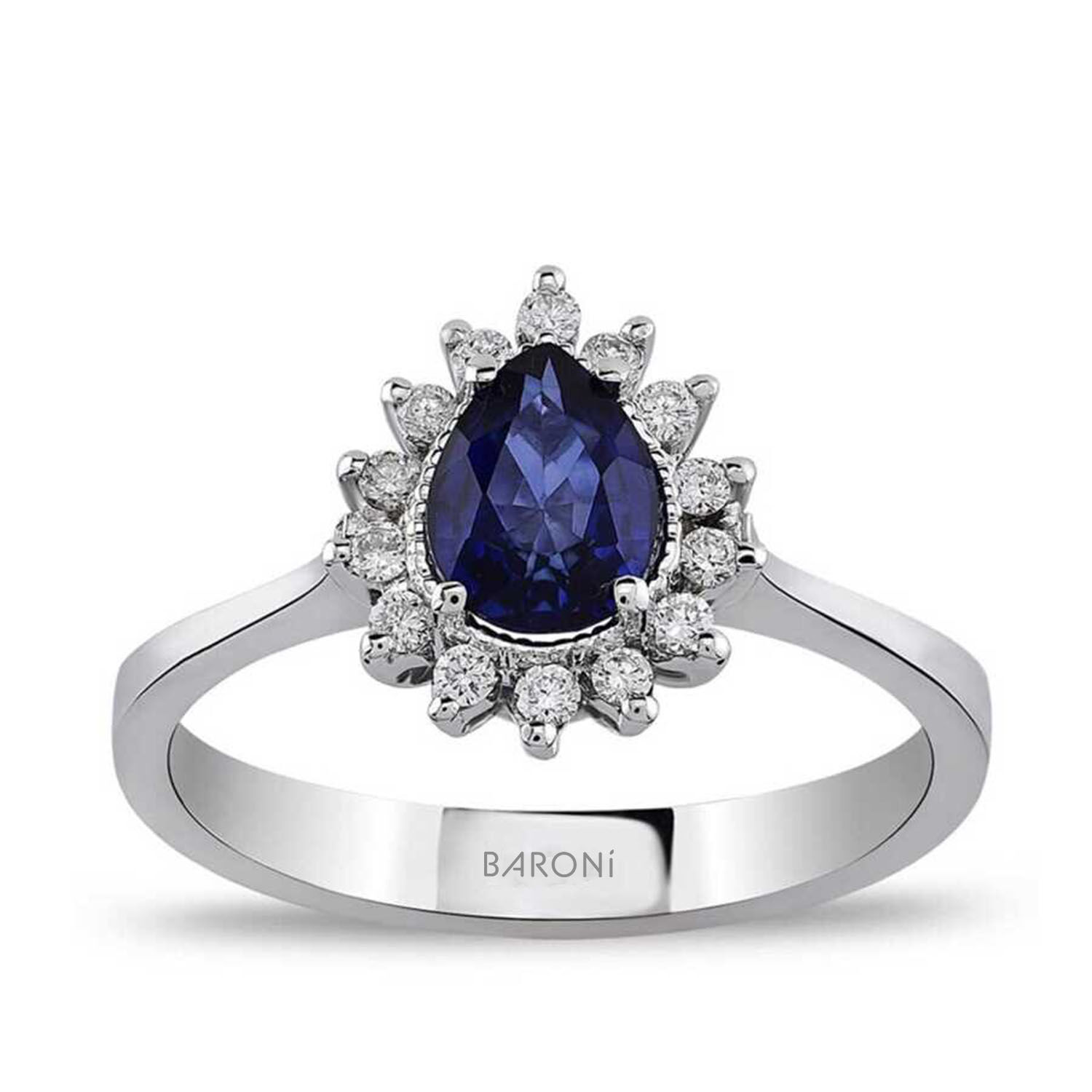 0.83 Karat Pırlanta Damla Safir Yüzük - Baroni Diamond