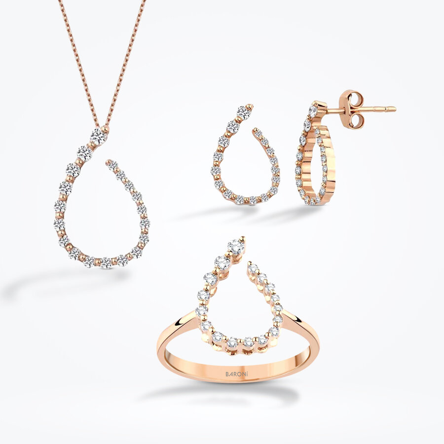 0.83 Karat Pırlanta Rose Set - Baroni Diamond