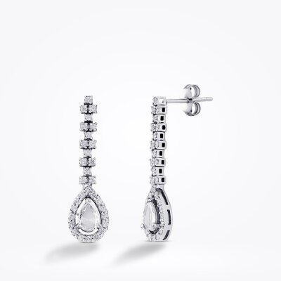 0.84 Karat Elmas Küpe - 1