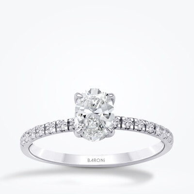 0.85 Karat Pırlanta Oval Tektaş Yüzük - 1