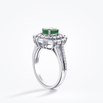 0.85 Karat Pırlanta Zümrüt Yüzük - Baroni Diamond (1)