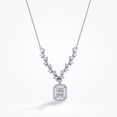 0.57 Karat Pırlanta Baget Kolye - 2