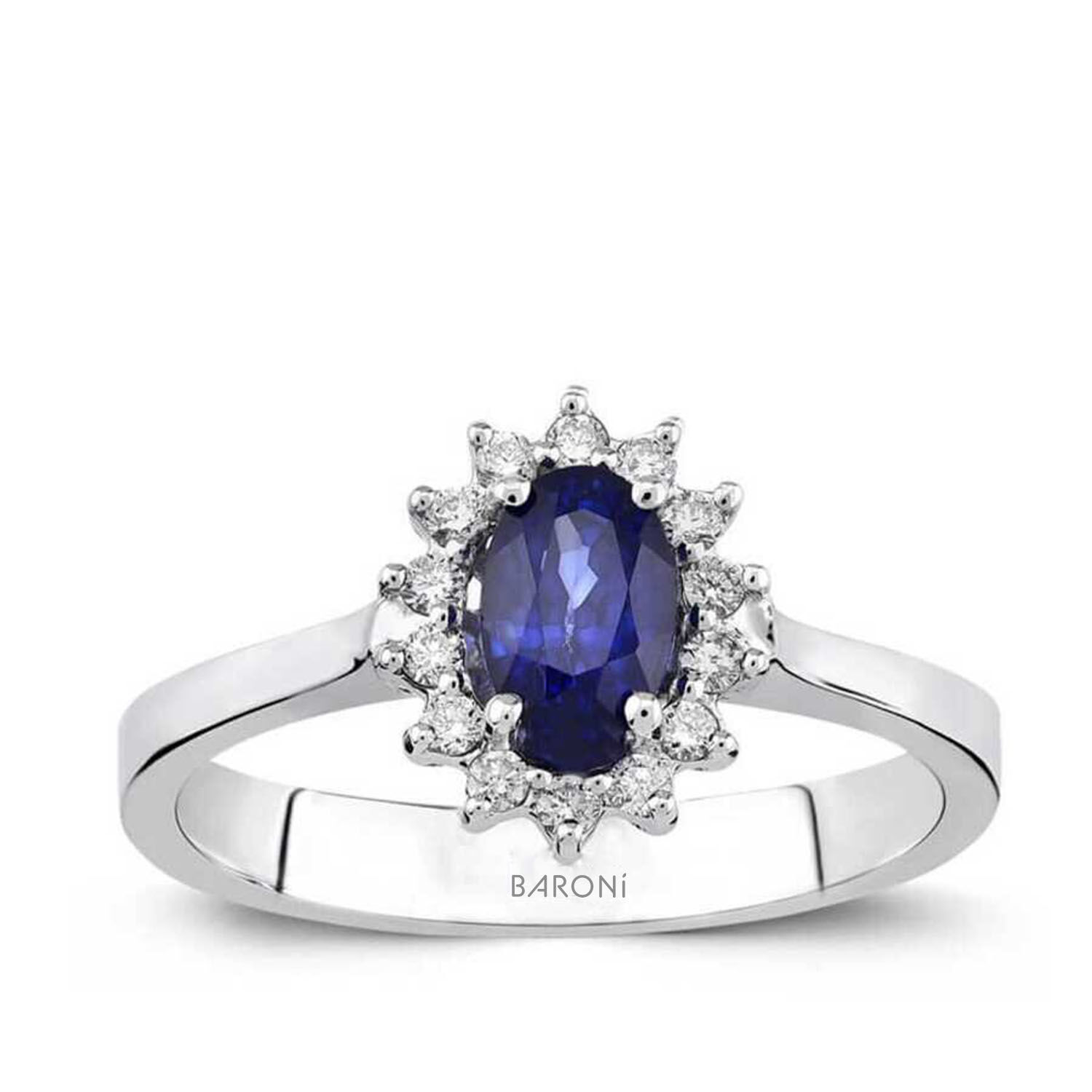 0.86 Karat Pırlanta Safir Yüzük - Baroni Diamond