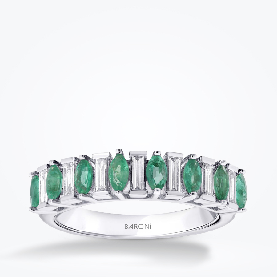 0.86 Karat Pırlanta Zümrüt Yüzük - Baroni Diamond