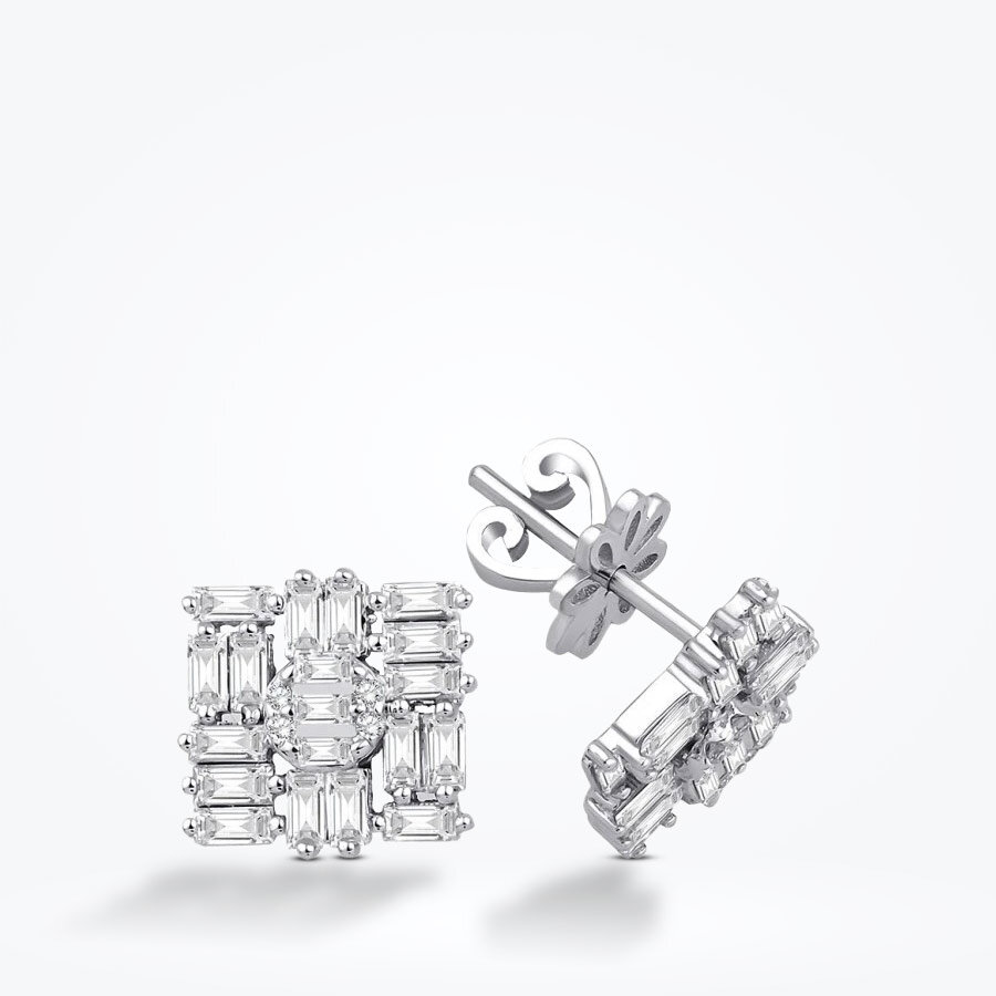0.87 Karat Pırlanta Baget Küpe - Baroni Diamond