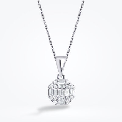 0.87 Karat Pırlanta Baget Yuvarlak Set - 2