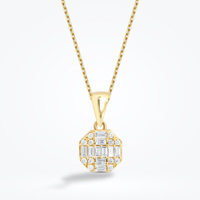 0.87 Karat Pırlanta Baget Yuvarlak Set - 2