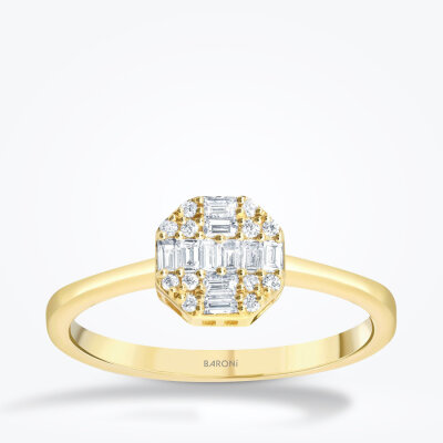 0.87 Karat Pırlanta Baget Yuvarlak Set - 4