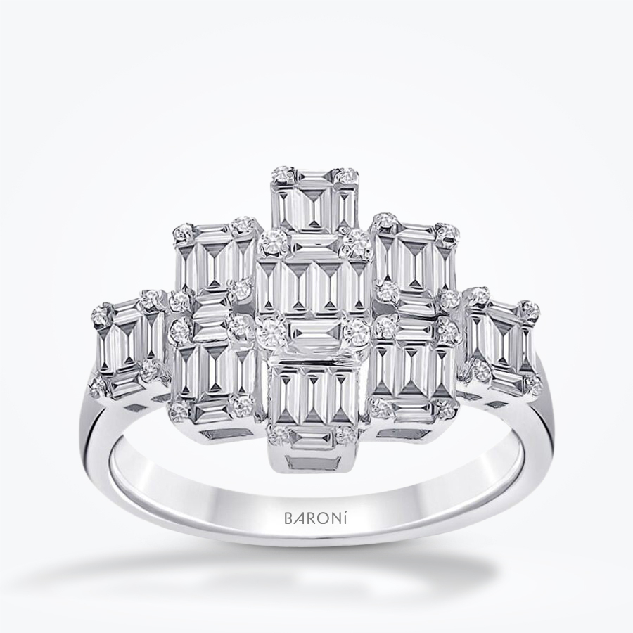 0.87 Karat Pırlanta Baget Yüzük - Baroni Diamond