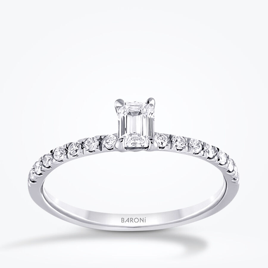 0.87 Karat Pırlanta Emerald Tektaş Yüzük
