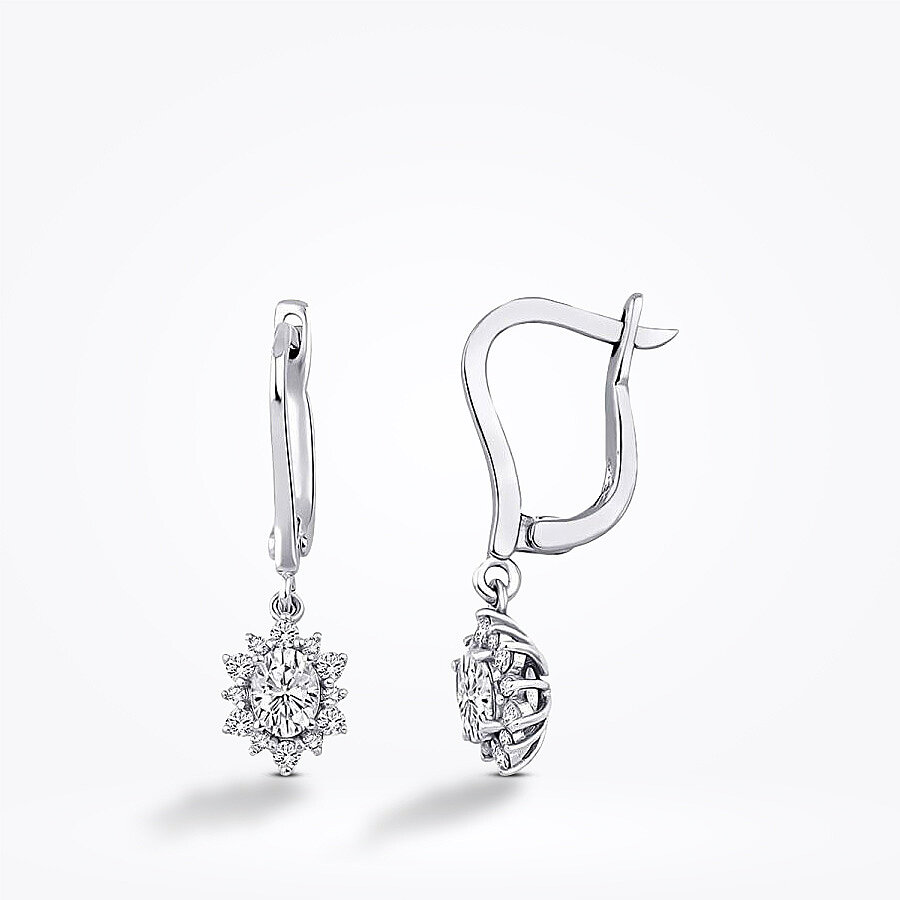 0.87 Karat Pırlanta Lotus Küpe