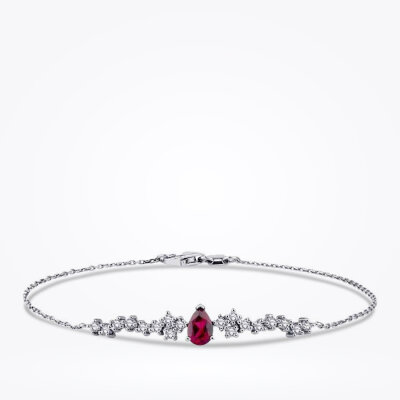 0.87 Karat Pırlanta Yakut Bileklik - 1