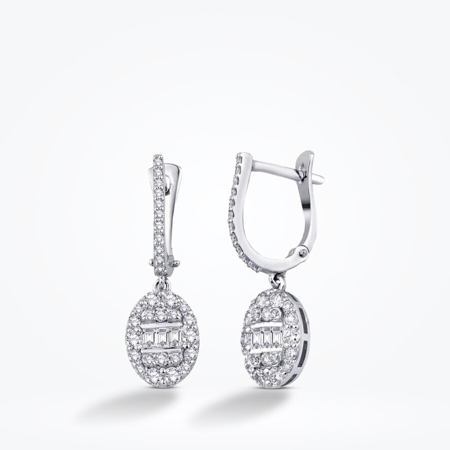 0.88 Karat Pırlanta Baget Küpe - Baroni Diamond