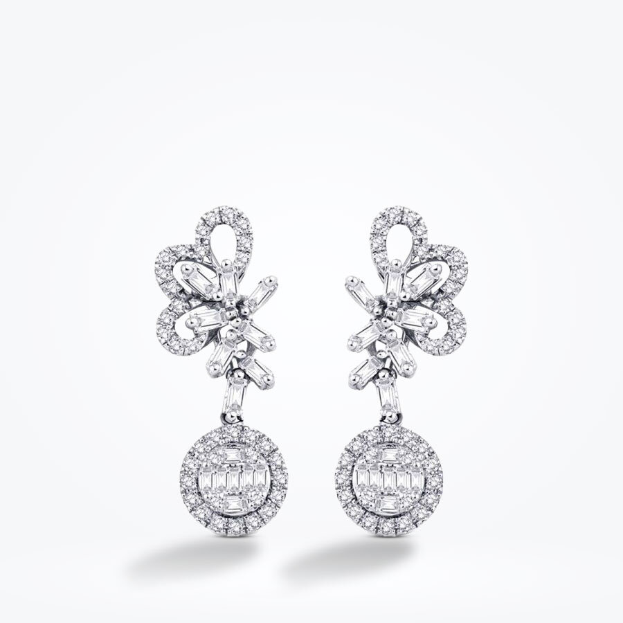 0.88 Karat Pırlanta Baget Küpe - Baroni Diamond